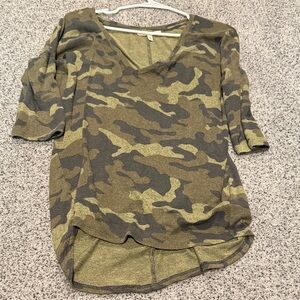 Express Camo V-Neck Women's Top
